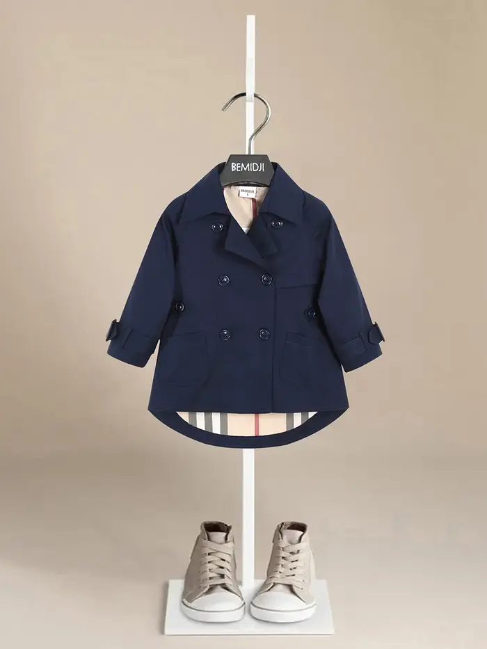 Veste coupe-vent à dos court pour bébé fille et garçon, manteau anti-poussière, vêtements d'extérieu