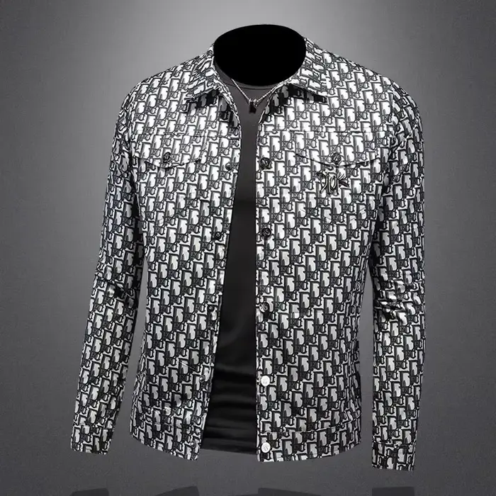 Veste imprimée à carreaux pour hommes, grande taille, col décontracté, vêtements d'extérieur, tendan
