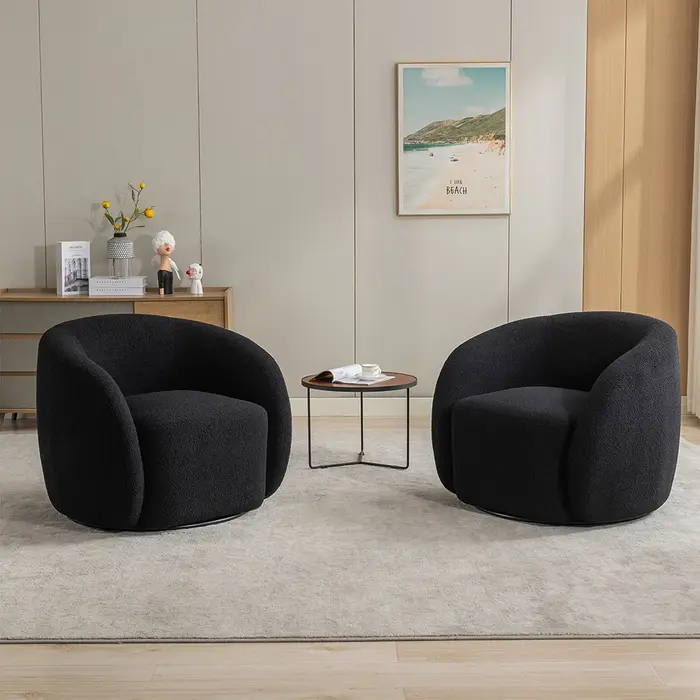 SEYNAR-Ensemble de 2 fauteuils d'accent à percussion résistants à 360 en velours, chaise d'appoint r