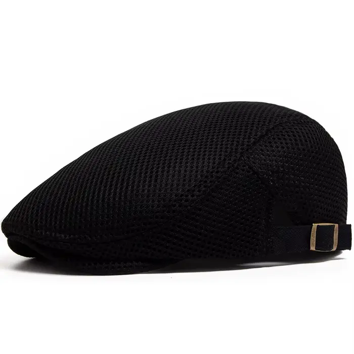 Béret en maille respirante pour hommes et femmes, chapeau plat, pare-soleil décontracté, Vintage, ca