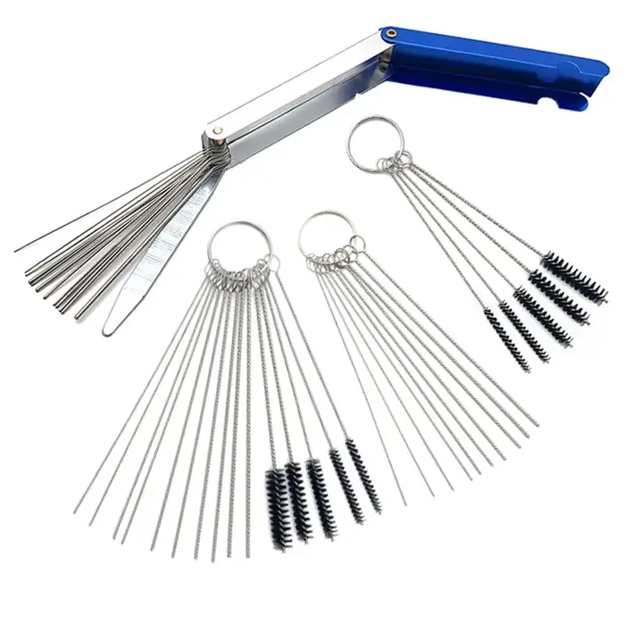 Outil de nettoyage de carburateur, Jet de saleté en carbone, brosses, aiguilles pour voiture, moto, 