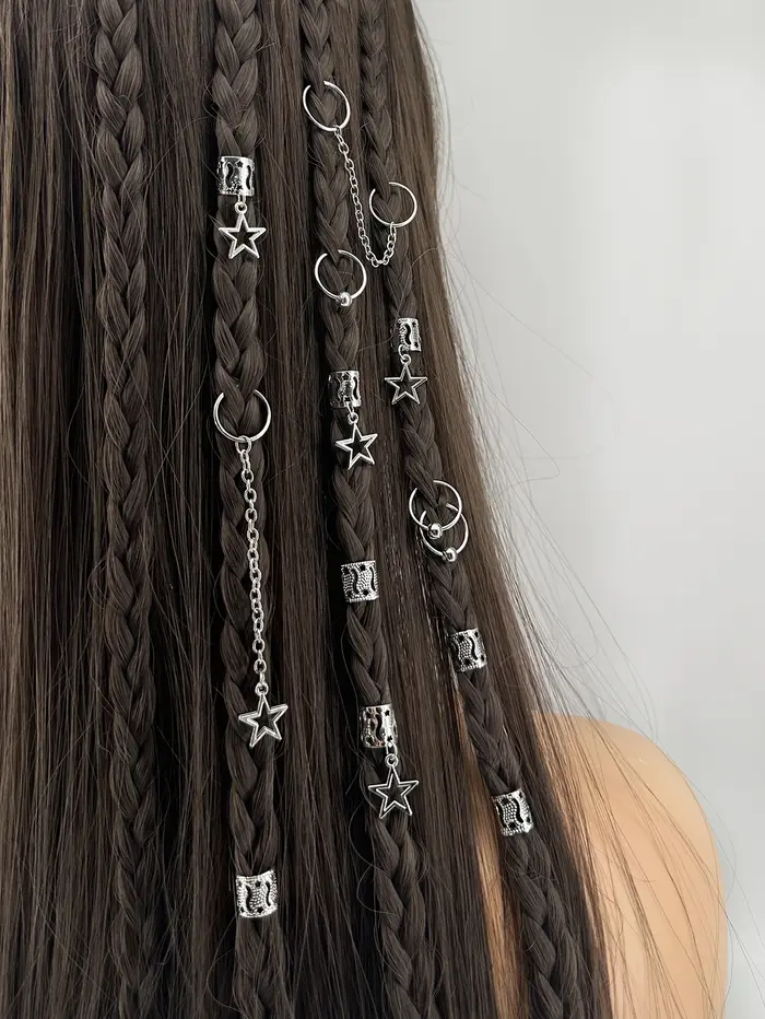 Tresses de cheveux Star Dreadlock, 32 pièces, manchettes et décorations tressées, accessoires pour c