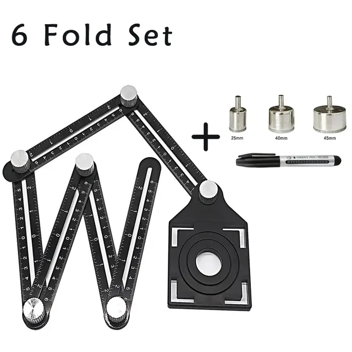 Règle de mesure d'angle de Construction, ensemble de 6 plis, alliage d'aluminium, modèle de moule pe