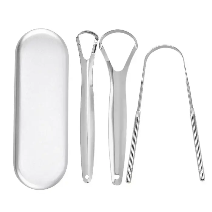 Grattoir à langue en métal Premium, 1 pièce/3 pièces, nettoyeur pour adultes et enfants, grattoirs à