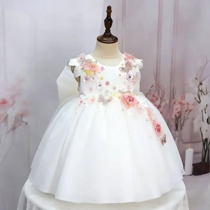 Nouvelle Robe de Princesse Faite à la Main avec Appliques pour Filles, Tenue de Cérémonie, d'Anniver