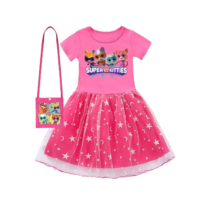 Vêtements d'extérieur Super Kitties, robe de princesse pour filles, tenues pour bébés filles, robes 
