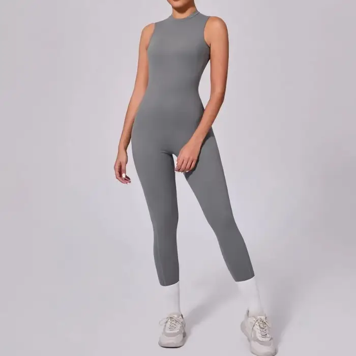Combinaison sport haute élasticité femme - Ensemble yoga et fitness dos nu - Barboteuse sexy pour femmes actives