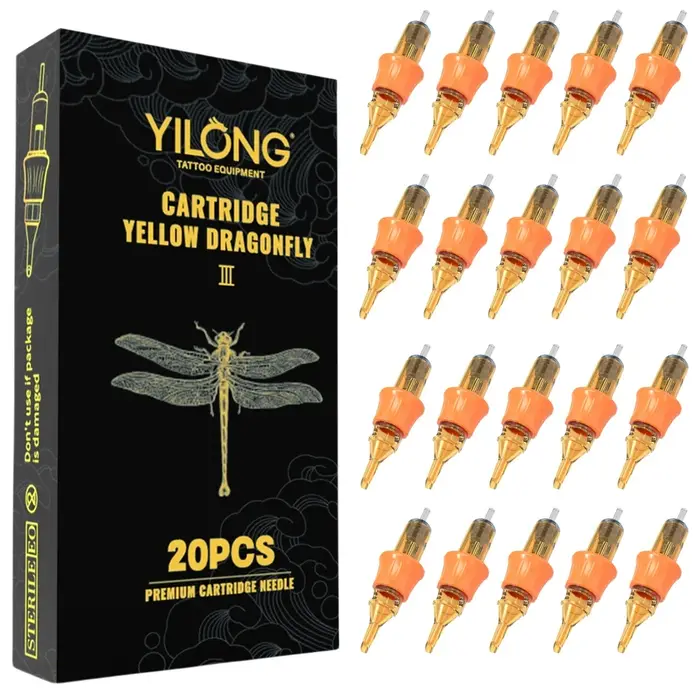 YILONG-Cartouche de tatouage Gragonfly III jaune, 20 pièces, gros, poulet, emballé