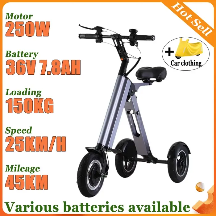 Nouveau Mini petit Tricycle Électrique Pliable Conçu pour Personnes Âgées et Adultes Déplacements Légers et Comfortables Occasions Spéciales Promenades Journées Ensoleillées