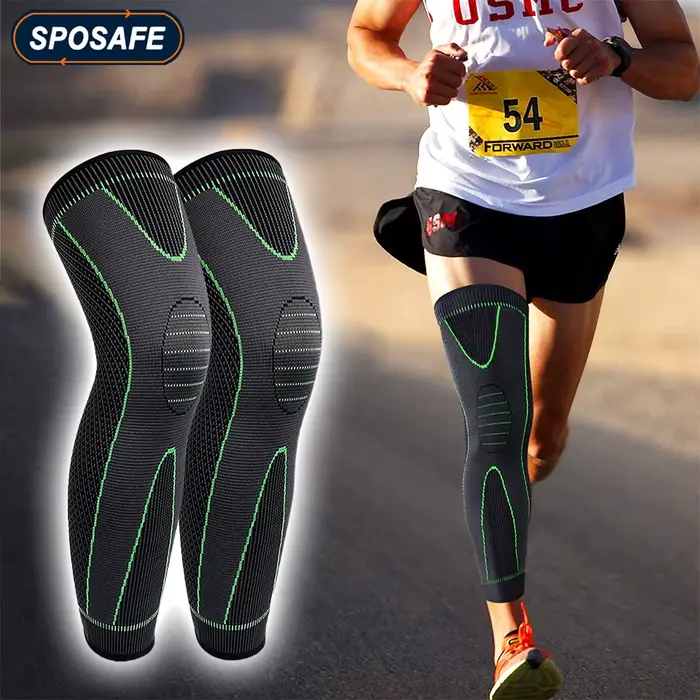 Manchons de Compression de jambe complète, 1 paire, genouillères, protection de soutien pour l'halté