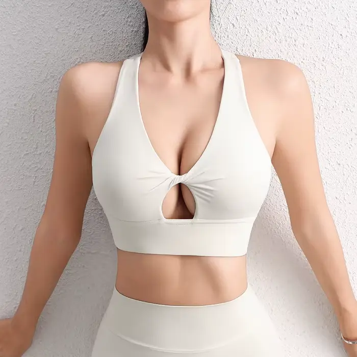 SOISOU-Soutien-gorge à col licou pour femme, haut court de yoga, sport, coussin de poitrine le plus 