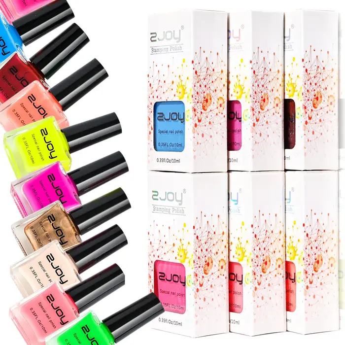 Vernis à ongles coloré noir et blanc, 10ml, laque pour impression d'ongles, plaque d'estampage, 30 c
