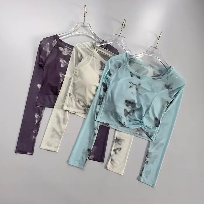 Chemise à manches longues en maille avancée pour femmes - Haut de fitness respirant et amincissant pour le yoga