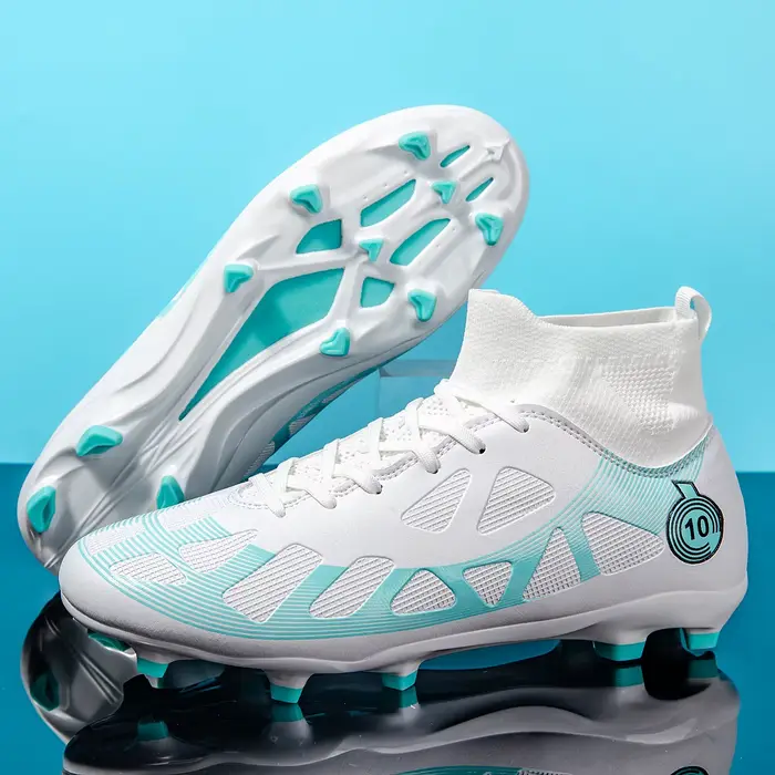 Chaussures football homme professionnelles AG/FG - Bottes montantes pointes longues - Match entraînement gazon