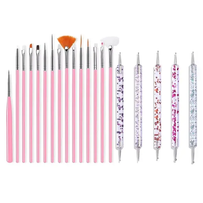 Ensemble de pinceaux à ongles professionnels, outils de manucure, conception de pointe, peinture, de