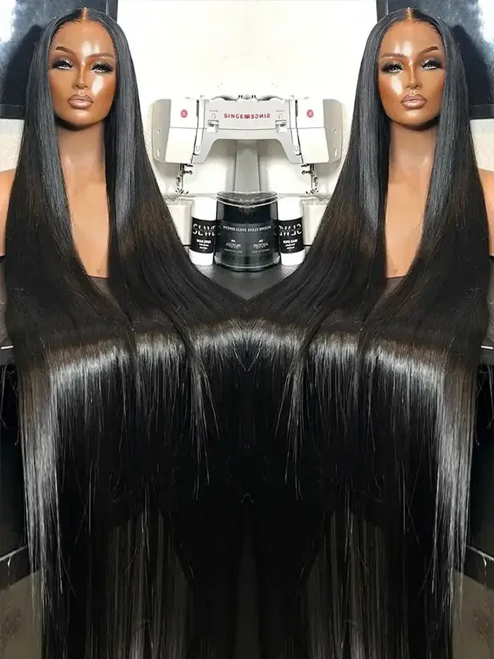 Perruque Lace Closure Wig sans colle naturelle, cheveux humains, pre-plucked, closure 7x5, 13x4, nai