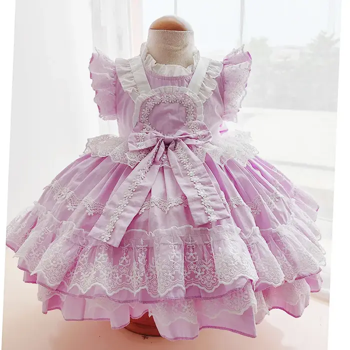 Robe de princesse Lolita pour filles 2026, tenue de tutu pour bébé pour le premier anniversaire, rob