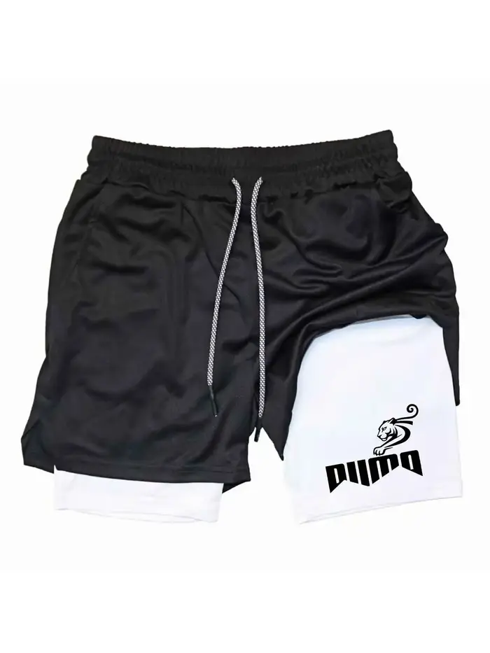 Shorts de sport imprimés pour hommes 2026, double couche, séchage rapide, basketball, fitness