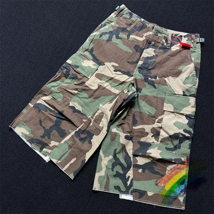 CamSolomon-Short camo cargo pour hommes et femmes, vêtement de travail, surdimensionné, multi-poches