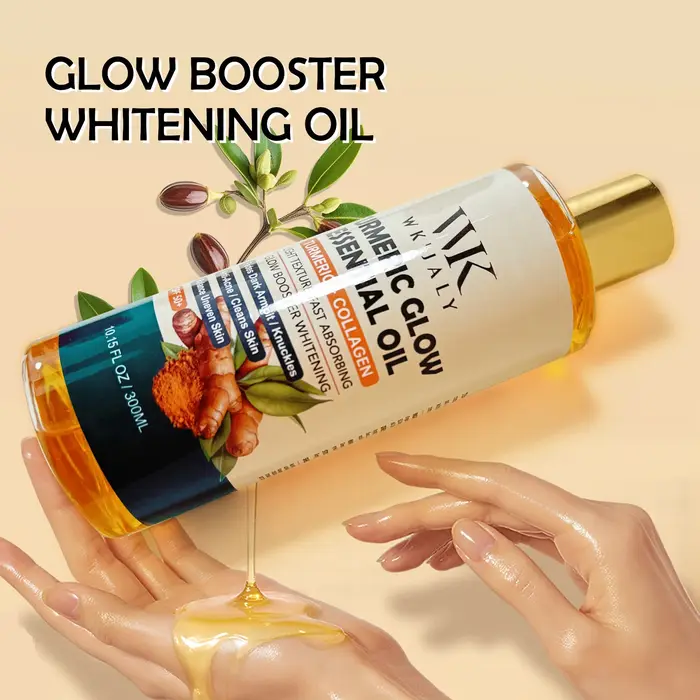 WK JALY Huile essentielle pour le corps au lueur de curcuma, hydratante, blanchissante, estompe les 