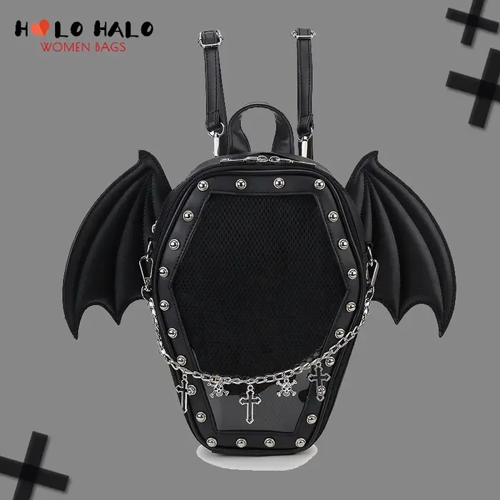 Ailes de chauve-souris Ita sac à dos émail broche affichage sac à bandoulière Goth broche collecteur