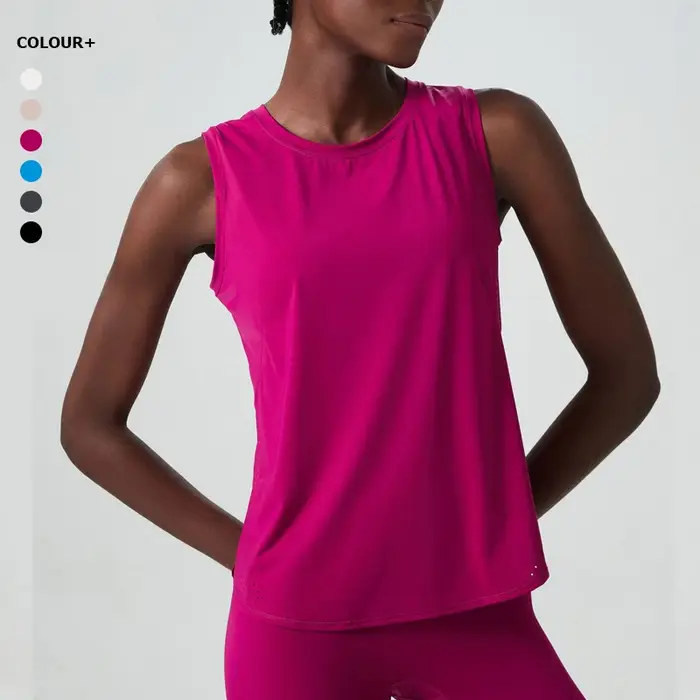 T-shirt yoga sans manches femme ample - Fitness course à pied débardeur été