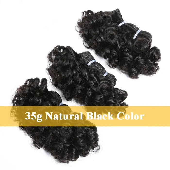 Paquets de cheveux bouclés rebondissants Double tirage indien 6 pouces coupe courte Remy Extensions 