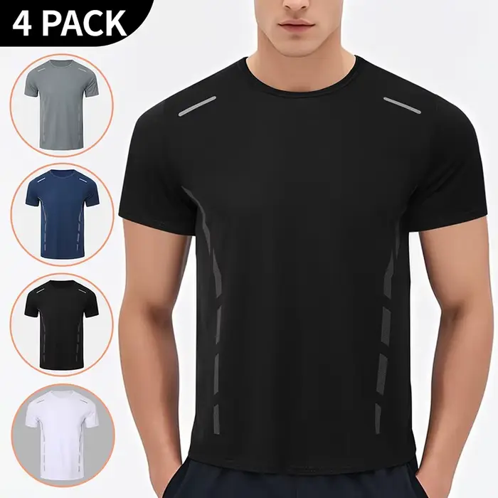 1/4 pièces hommes été séchage rapide sport mode imprimé à manches courtes adolescents ample et confo