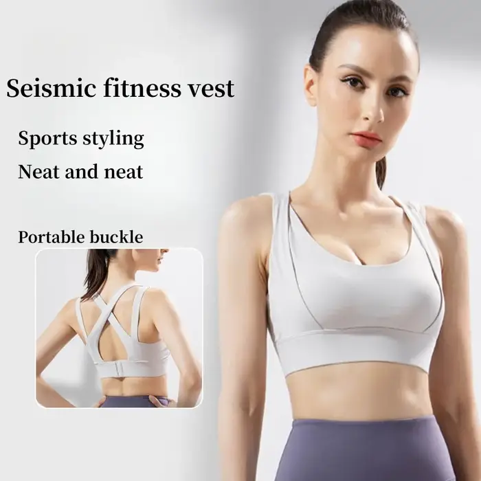 Soutien-gorge de sport femme respirant dos croisé - Brassière de fitness pour gym et running