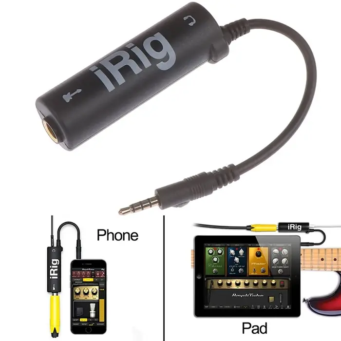 Interface de guitare convertisseur i-rig guitare de remplacement pour téléphone guitare interface au