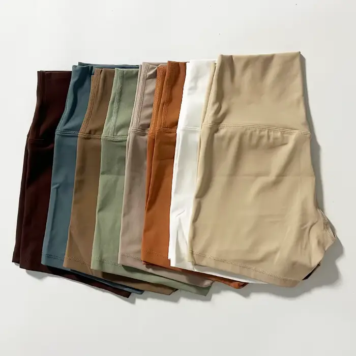 Short de sport femme taille haute - Yoga course motard élasticité levage fesses coupe cintrée