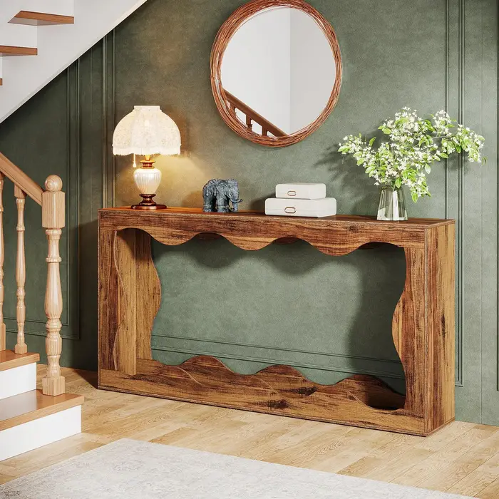 Tribesigns-Table console de ferme avec rangement, canapé derrière le canapé, longue table d'entrée, 