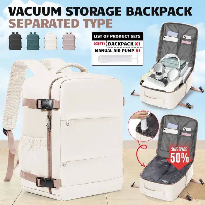 Sac à dos sous vide 40x30x20cm pour bagages cabine Ryanair, sacoche pour ordinateur portable 15,6'',