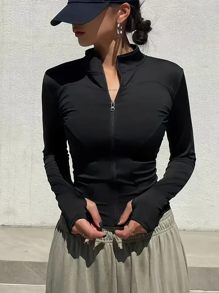 Veste de sport Pilates d'automne 2025 à séchage rapide pour femme – Idéal pour les entraînements de 