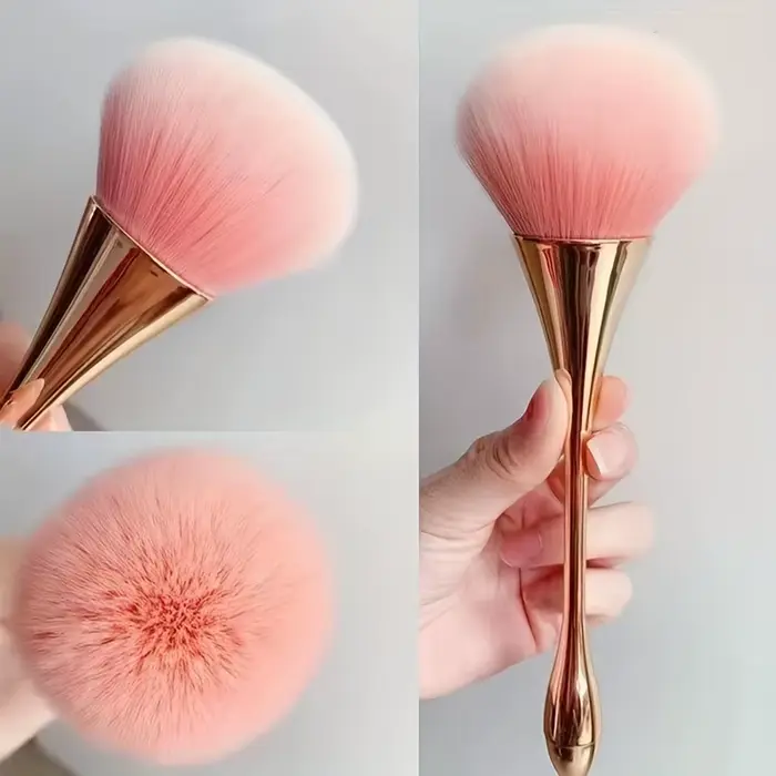 Pinceau de maquillage en éventail doré Rose, brosse cosmétique, brosse à poudre libre, brosse de sur