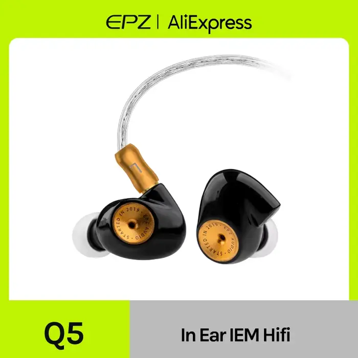 EPZ Q5 écouteurs filaires HIFI céramique carbone Nano bobine mobile IEM dans l'oreille moniteur MMCX