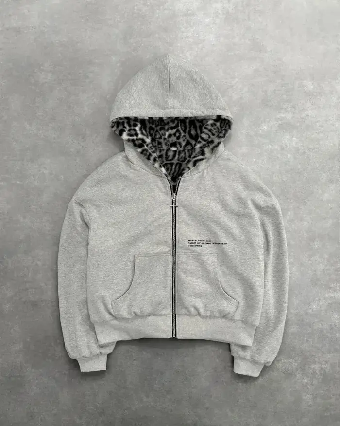 Vêtements léopard double face en automne et en hiver, original Kuaku rétro élégant, sweat à capuche 