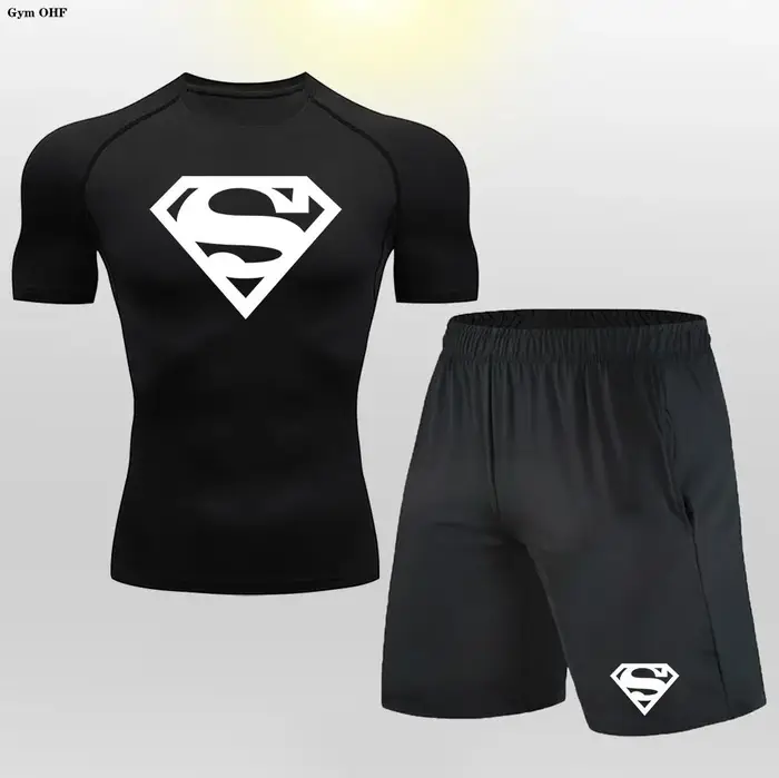 Rashgard imbibé de MMA pour homme, leggings d'entraînement à séchage rapide, t-shirt de compression 