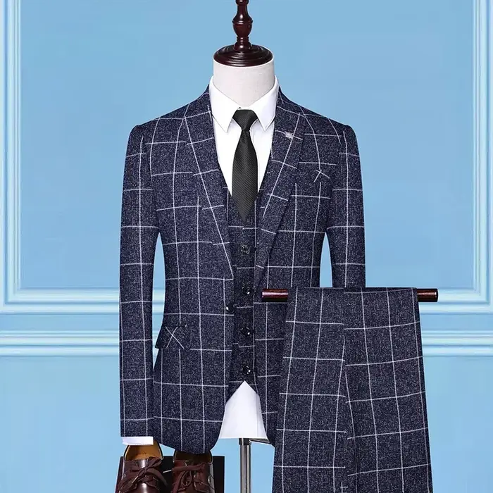 Costume (Blazer + gilet + pantalon) mode affaires décontracté Gentleman hommes Style italien élégant