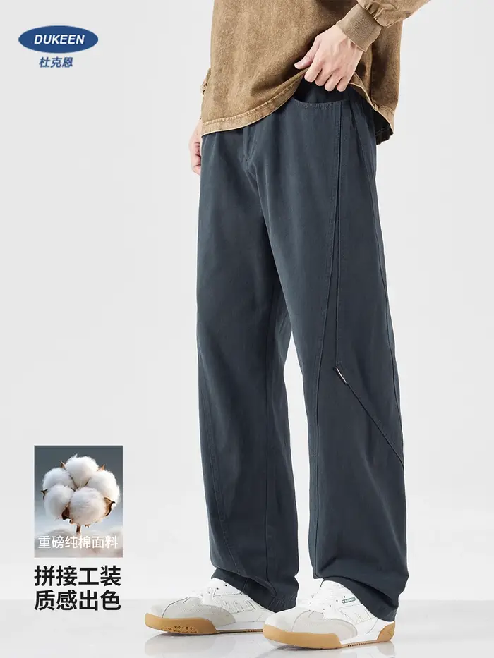 DUKEEN hommes poids lourd 100% coton vêtements de travail pantalon à jambes droites 2025 automne Sty