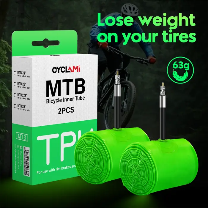 Chambre à air ultralégère pour VTT 26 27.5 29 pouces matériau TPU pneu vtt vélo 45mm valve française super légère performance vélo montagne randonnée course cross-country