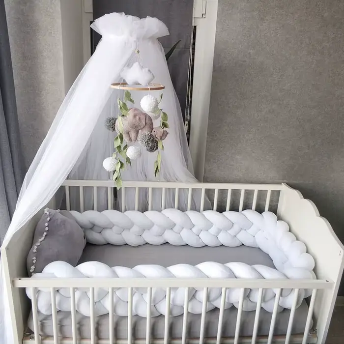 Élargir bébé pare-chocs lit tresse noeud oreiller coussin pare-chocs pour bébé berceau protecteur li