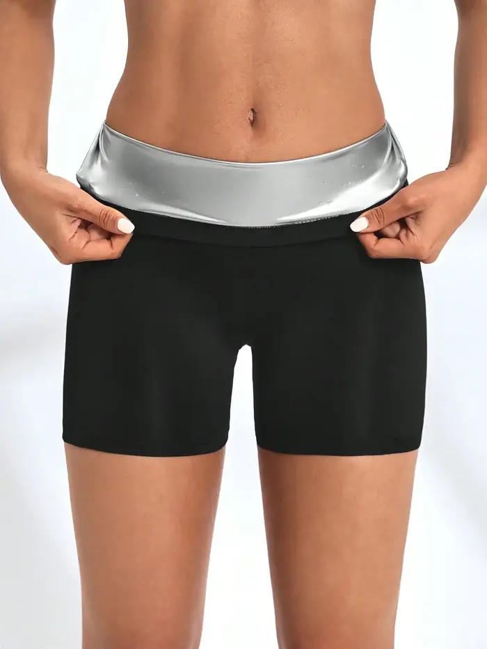 Short de sauna taille haute femme - Pantalon yoga fitness respirant pour vélo et course rapide