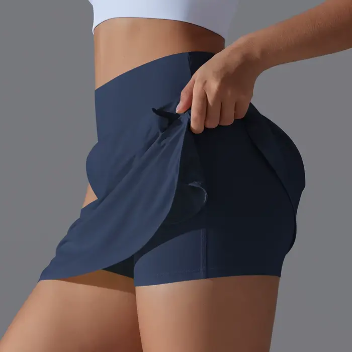 Jupe de yoga sport plein air - Tennis badminton - Taille haute respirante - Fitness athlétique courte