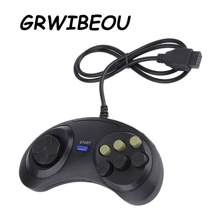 Manette de jeu filaire universelle pour SEGA MD2, contrôleur classique, 6 boutons, télécommande, PC 