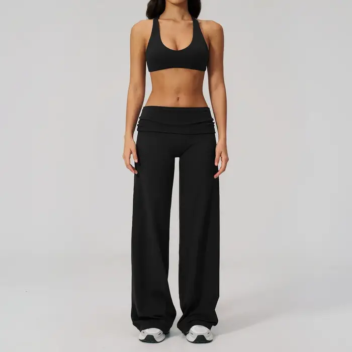 Ensemble de survêtement féminin mode estivale décontractée dos élégant sexy pour gym et fitness activité physique femme