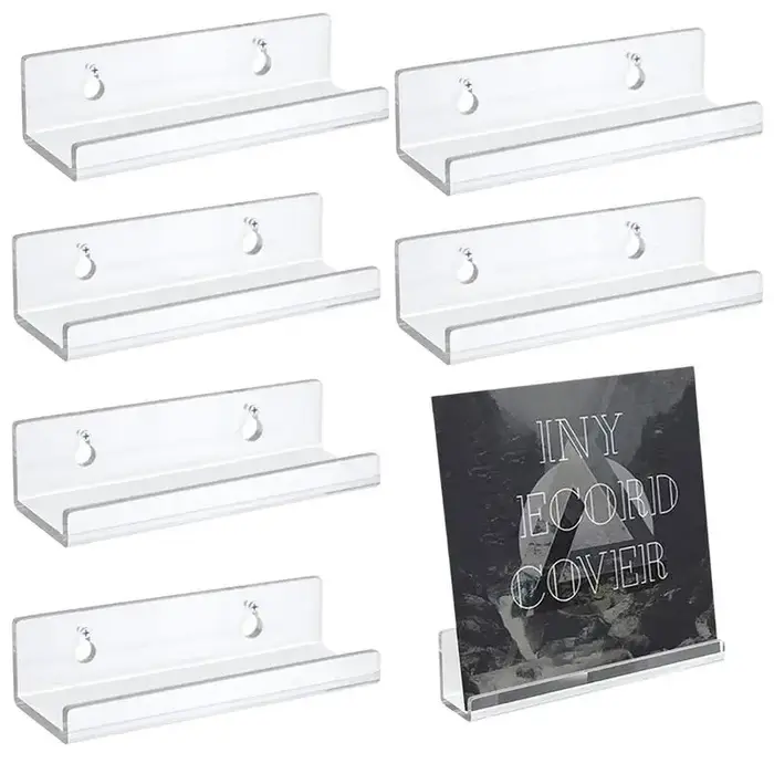 Étagère murale en vinyle transparent, 6 pièces, support mural en acrylique pour Album, présentoir de