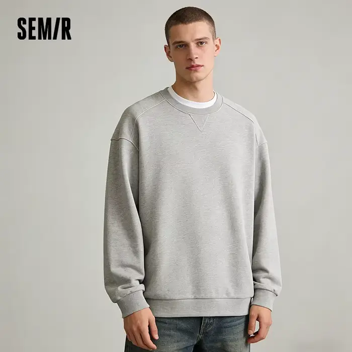 Sweat à capuche polyvalent pour homme, col rond, manches longues, doux, confortable, décontracté, ba