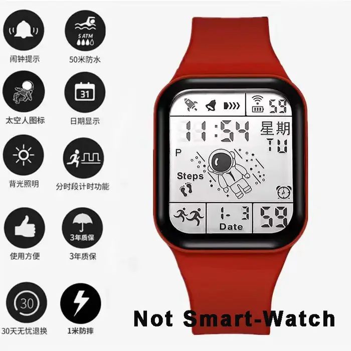 Montres de sport multifonction LED étanches pour hommes et femmes occasions spéciales étudiants activités physiques ```