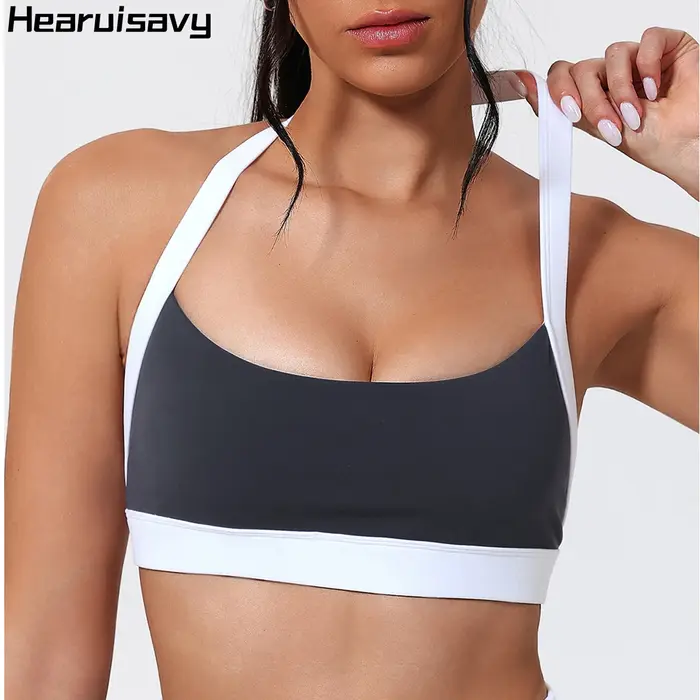 Hearuisavy décolleté soutien-gorge de sport vêtements de sport femmes Push Up course antichoc Fitnes